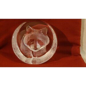 Mats Jonasson Signature Collection Crystal RACCOON Paperweight